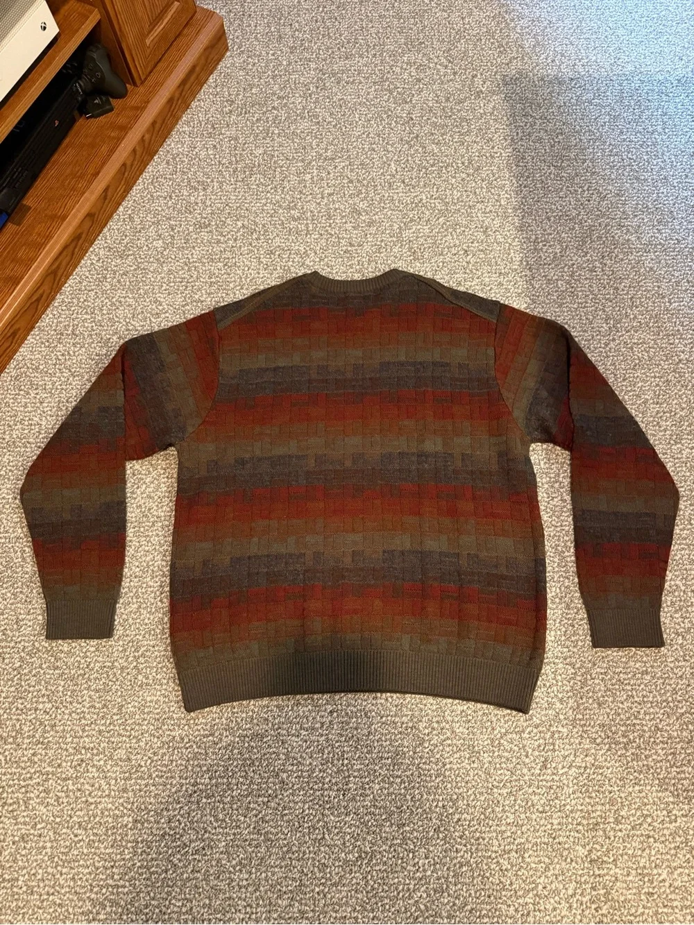 Vintage Talbots Multicolor Geometric Pattern Wool Sweater